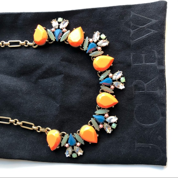 J.Crew gem statement necklace with jewelry bag - Picture 6 of 7